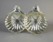 PAIR OF STERLING SILVER SHELL-