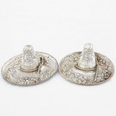 PAIR OF STERLING SILVER SOMBRE