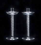 PAIR OF STEUBEN AIRTWIST CANDL