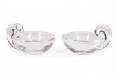 PAIR OF STEUBEN GLASS "SNAIL-S
