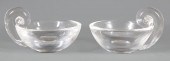 PAIR OF STEUBEN GLASS "SNAIL-S