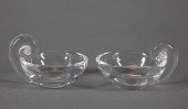 PAIR OF STEUBEN GLASS "SNAIL-S