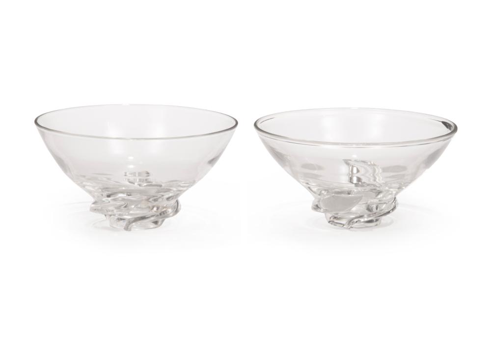 PAIR OF STEUBEN GLASS "SPIRAL"