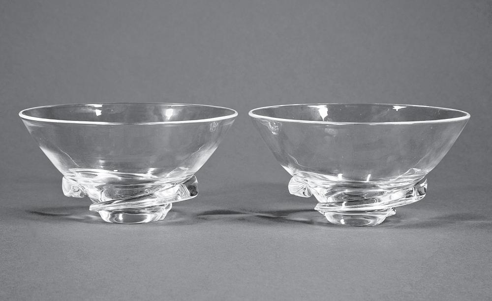 PAIR OF STEUBEN GLASS "SPIRAL"