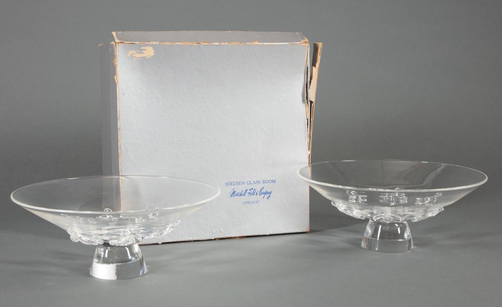 PAIR OF STEUBEN GLASS "STAR