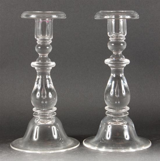 Pair of Steuben molded glass