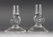 Pair of Steuben ''Snail Shell'