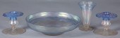 PAIR OF STEUBEN THREADED GLASS