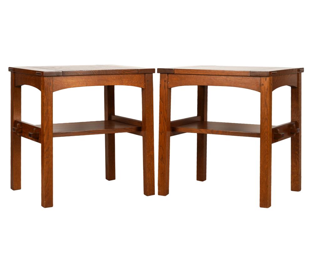PAIR OF STICKLEY OAK LAMP