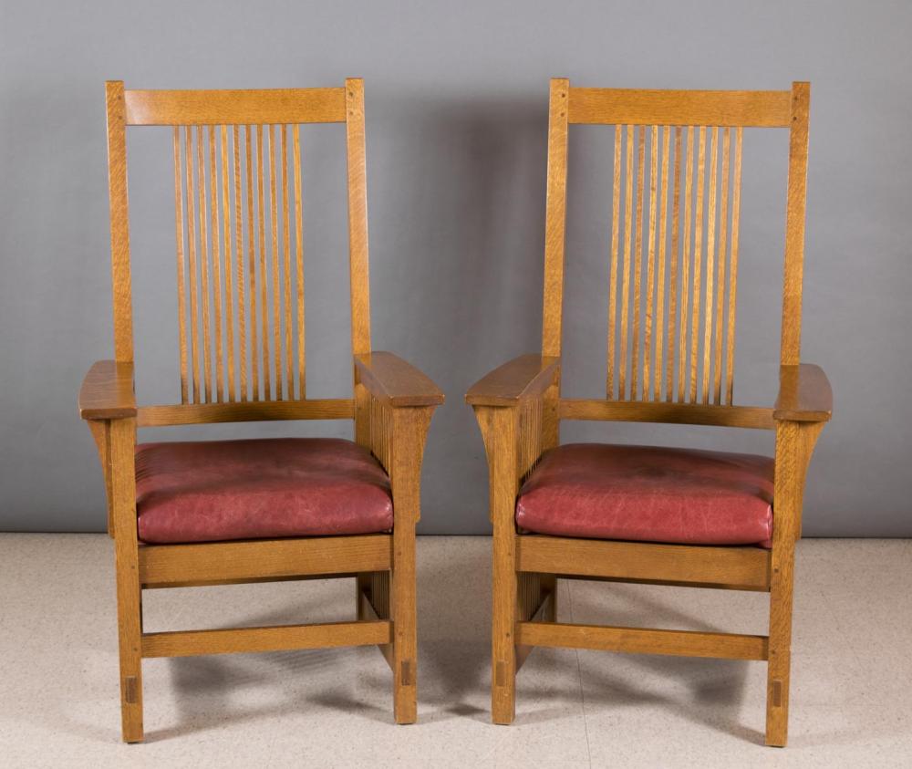 PAIR OF STICKLEY OAK SPINDLE