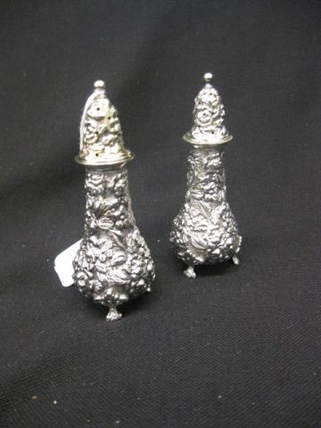 Pair of Stieff Rose Repousse