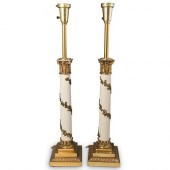 PAIR OF STIFFLE BRASS TABLE LA