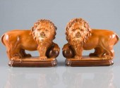 PAIR OF STOKE-ON-TRENT GLAZED