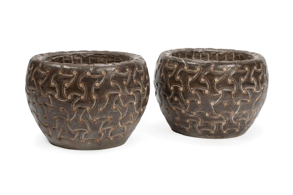 PAIR OF STONE JARDINIERESPair of