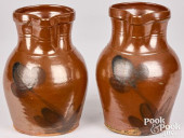 PAIR OF STONEWARE PITCHERS ATT