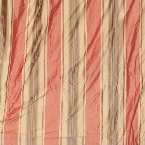 PAIR OF STRIPED SILK CURTAINS AND A