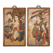 PAIR OF STUCCO FRESCO PANELS W