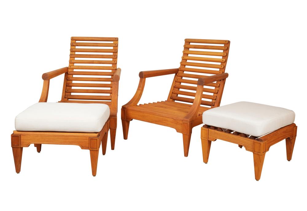 PAIR OF SUTHERLAND TEAK LOUNGE