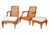 PAIR OF SUTHERLAND TEAK LOUNGE