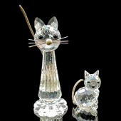 PAIR OF SWAROVSKI CRYSTAL FIGU