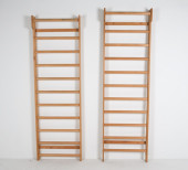 PAIR OF SWEDISH PINE LADDER ST