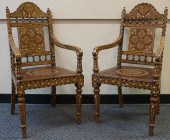PAIR OF SYRIAN BONE INLAID TEA