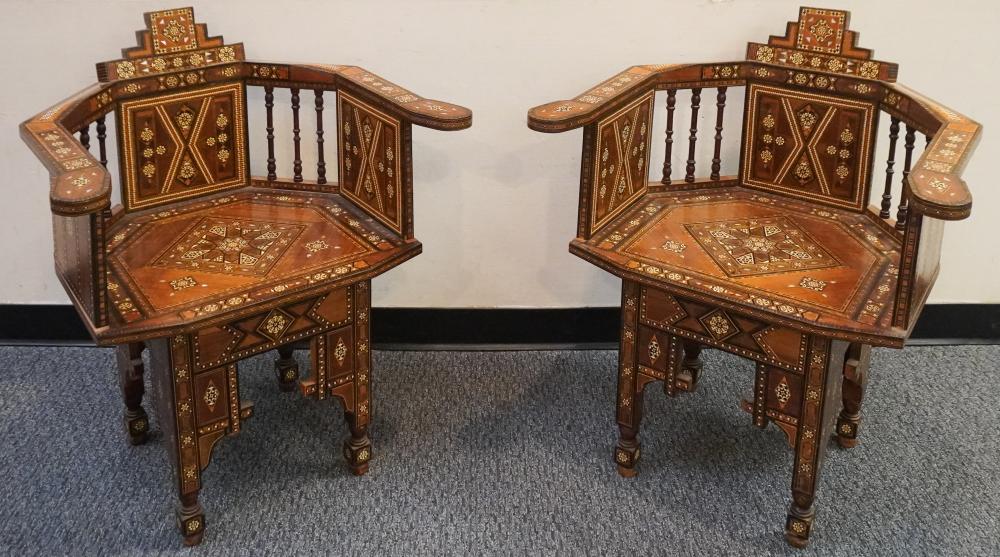 PAIR OF SYRIAN PARQUETRY INLAID