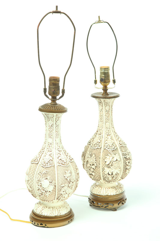 PAIR OF TABLE LAMPS.  Twentieth