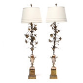 PAIR OF TALL CONTINENTAL MARBL