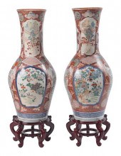 PAIR OF TALL IMARI PORCELAIN F