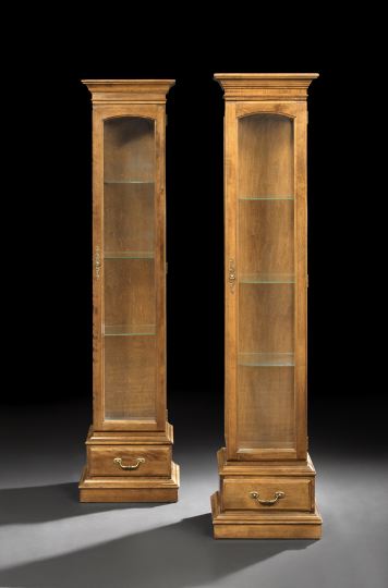Pair of Tall Mahogany Display