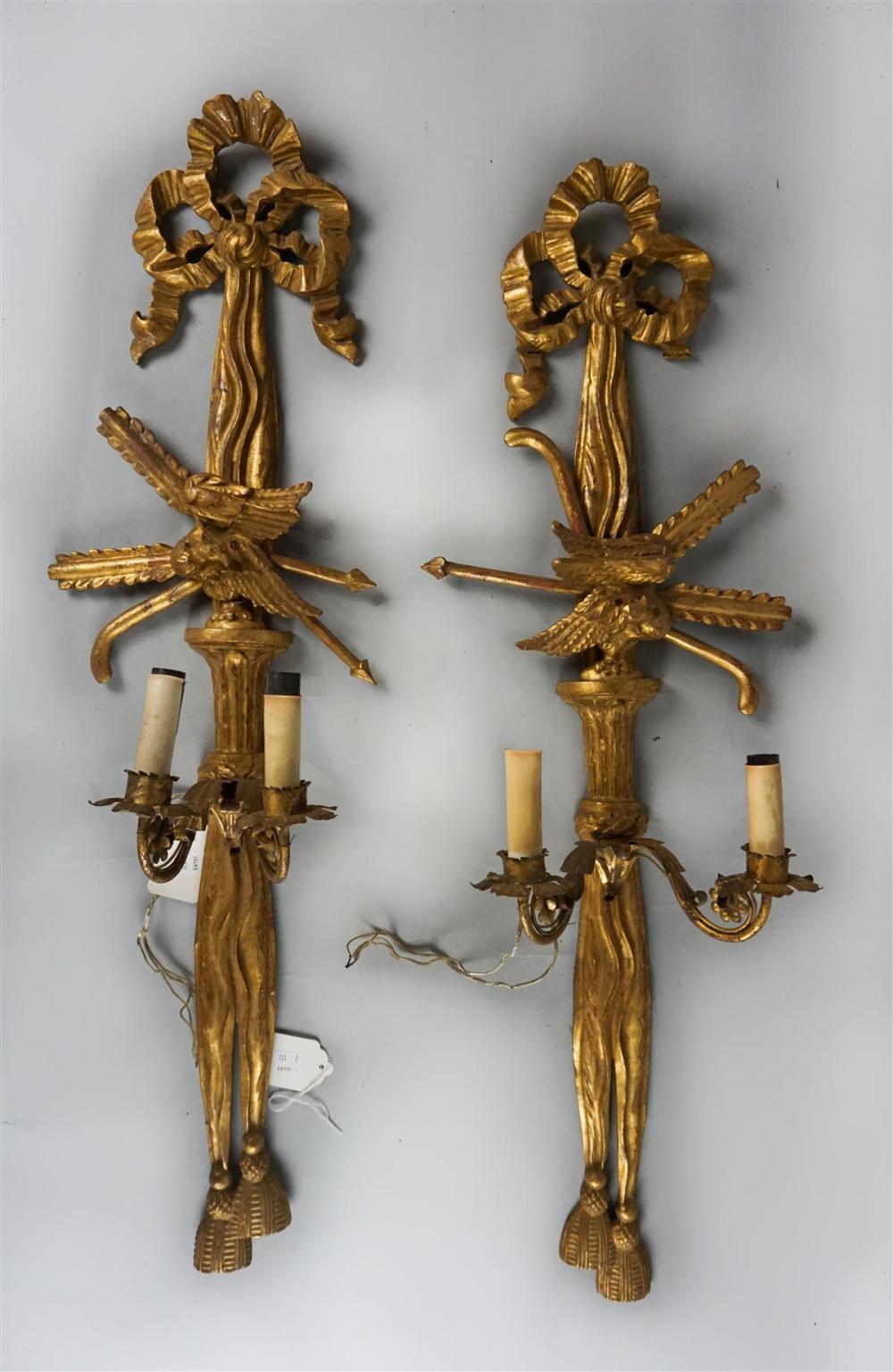 PAIR OF TALL NEOCLASSICAL GOLD
