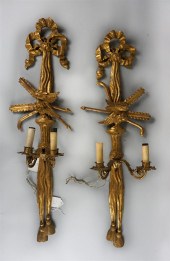 PAIR OF TALL NEOCLASSICAL GOLD