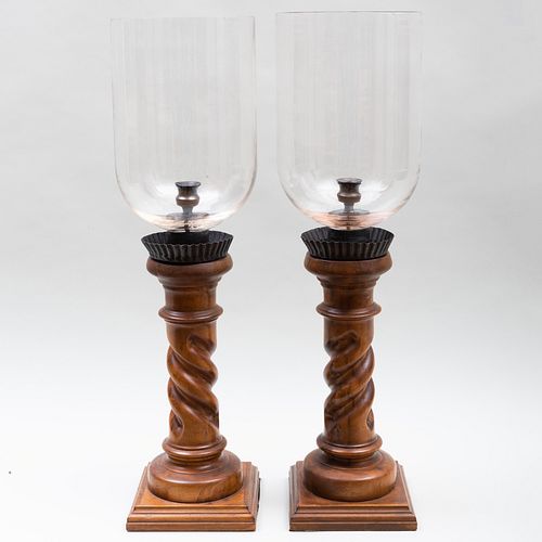 PAIR OF TALL PHOTOPHORES ON