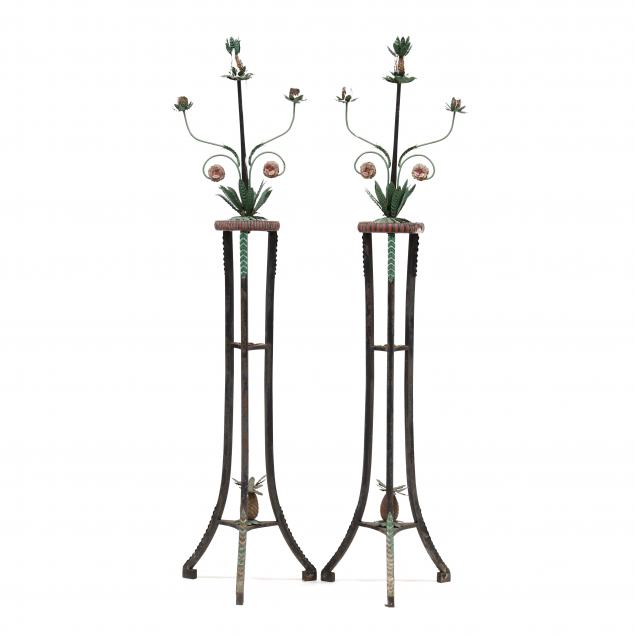 PAIR OF TALL TOLE FLOOR