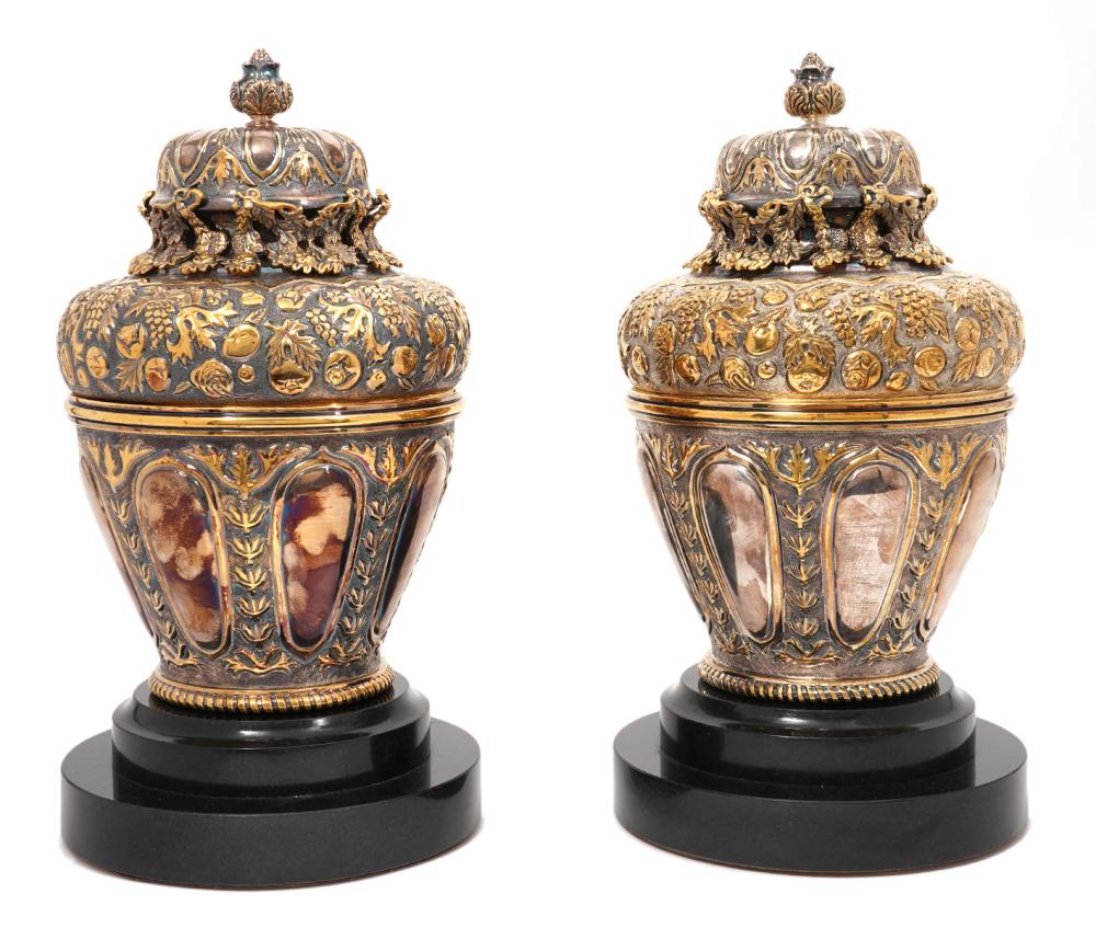 PAIR OF TANE STERLING SILVER & GILT