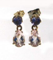 PAIR OF TANZANITE AND MORGANIT