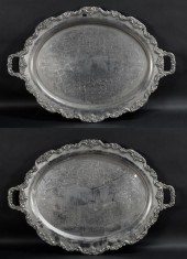 PAIR OF TAUNTON SILVERPLATE TR