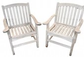 PAIR OF TEAK ARMCHAIRS, BY OUT