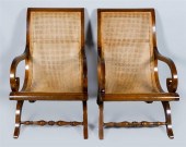 PAIR OF TEAK BUTACA OPEN ARMCH