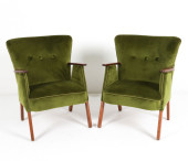 PAIR OF TEAK & MOHAIR DANISH L