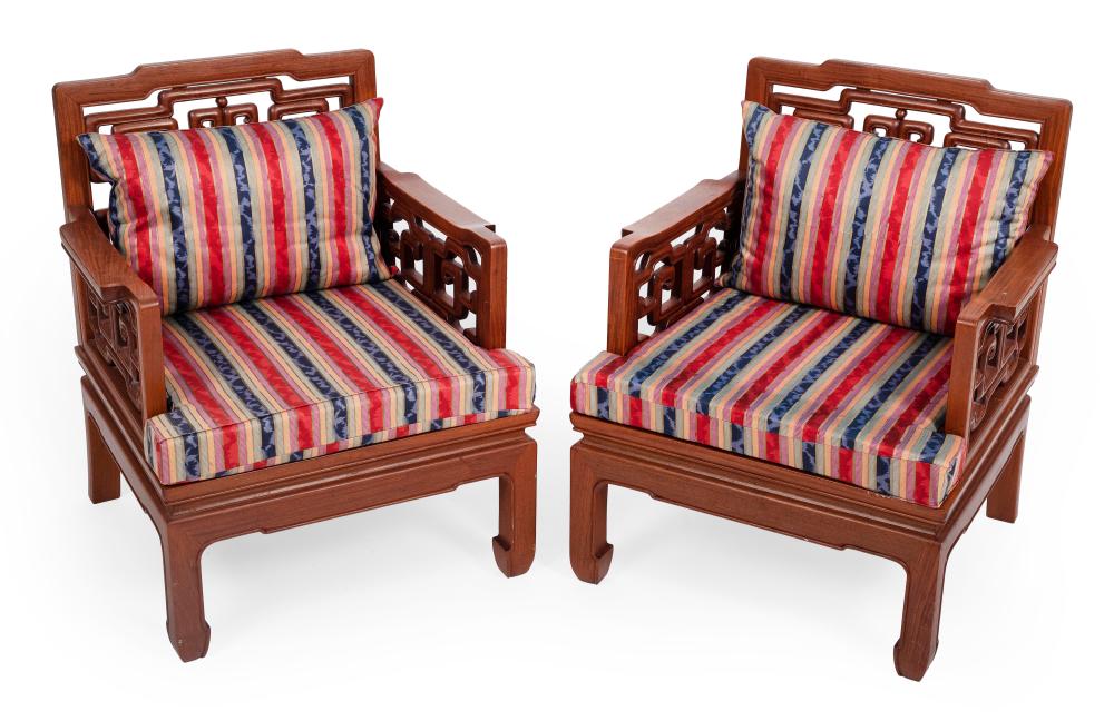 PAIR OF TEAKWOOD ARMCHAIRS MID-20TH