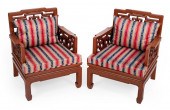 PAIR OF TEAKWOOD ARMCHAIRS MID
