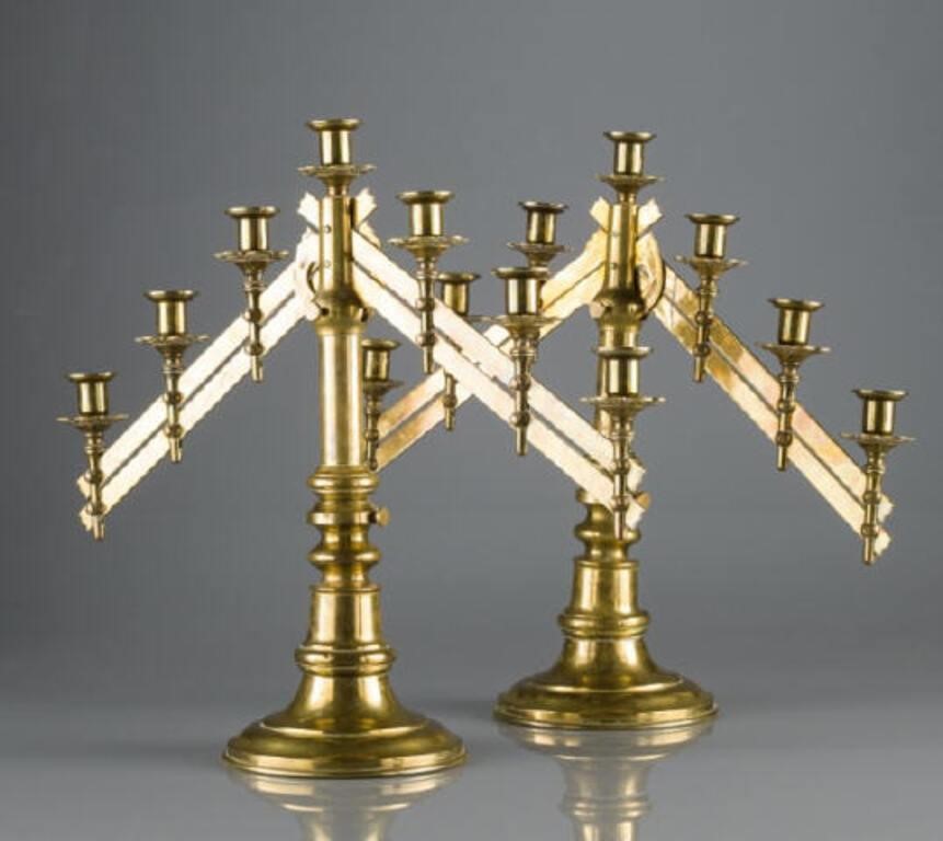 PAIR OF TELESCOPIC BRASS