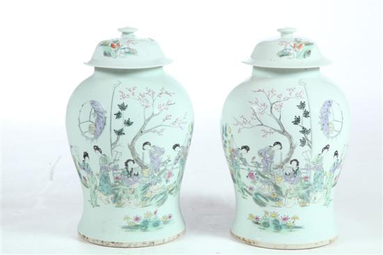PAIR OF TEMPLE JARS.  China 