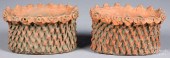 PAIR OF TERRA COTTA BASKET FLO