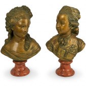 PAIR OF TERRACOTTA BUSTS AFTER