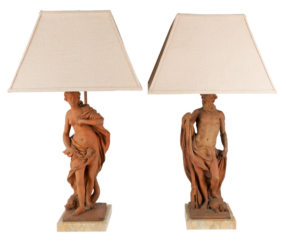 PAIR OF TERRACOTTA FIGURESunsigned;