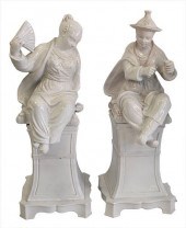 PAIR OF TERRACOTTA GLAZED SEAT
