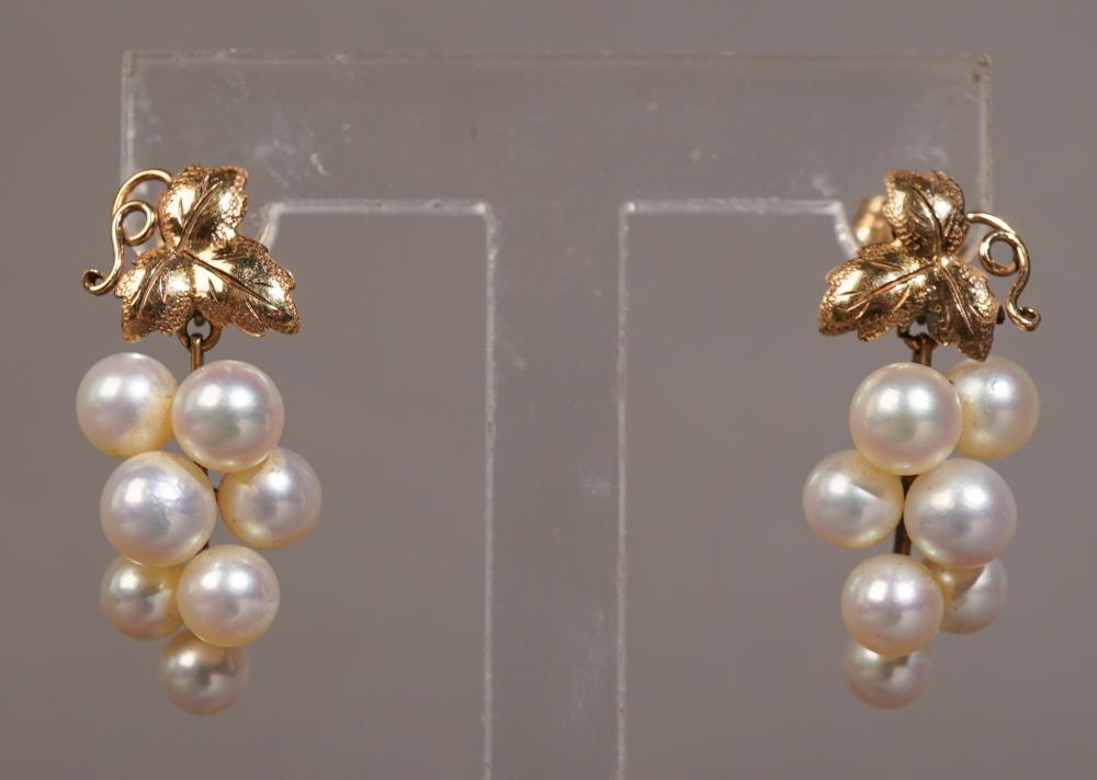 PAIR OF TESTED 14-KARAT YELLOW-GOLD